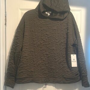 Nine West Olive Green Quilted Hoodie